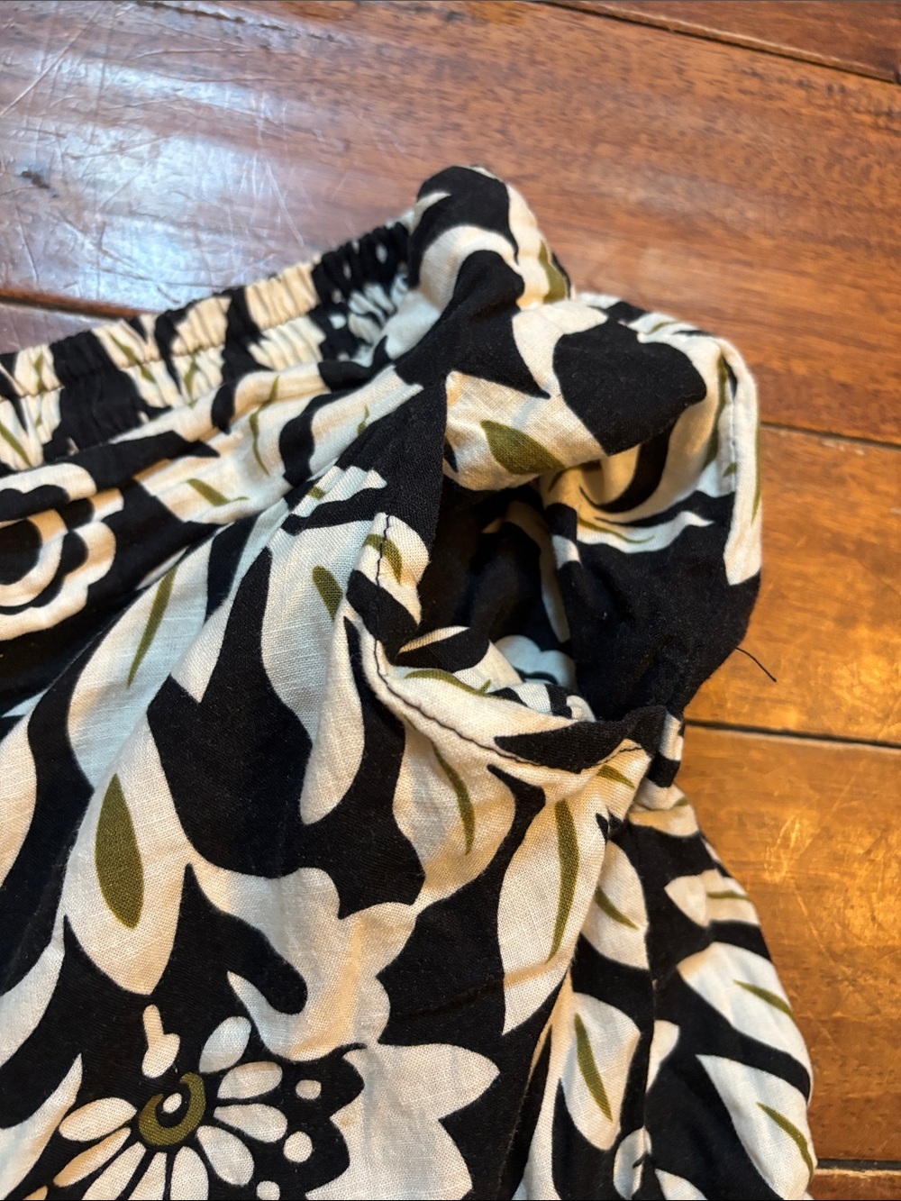 Christian Siriano Wide Leg High Waisted Trouser Black Cream Olive Green Boho S - Picture 3 of 8